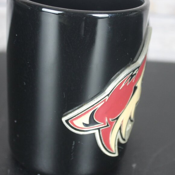 Arizona Coyotes Hockey Team Coffee Mug Black Pewter Raised Logo Heavy Duty EUC - Picture 2 of 6